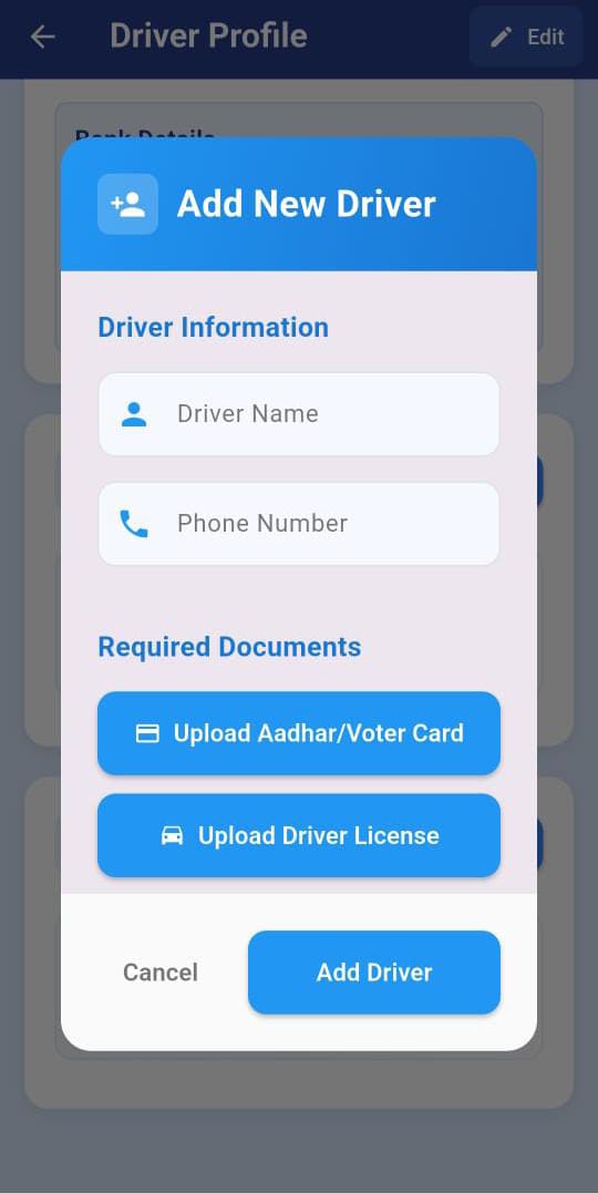 Add New Driver Add New Driver